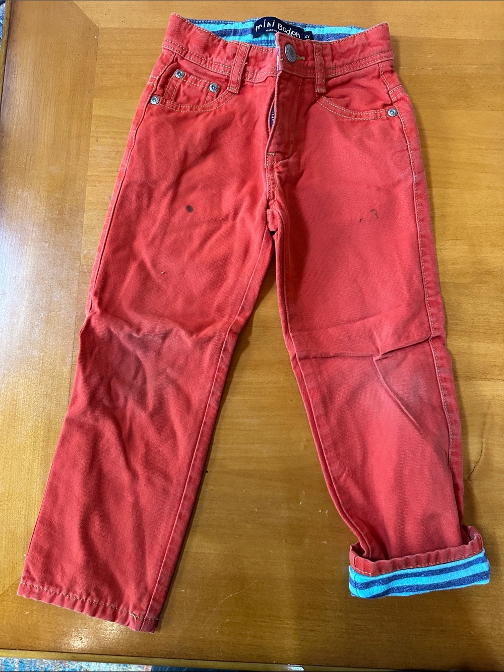 Mini Boden Men's Straight Red Jeans